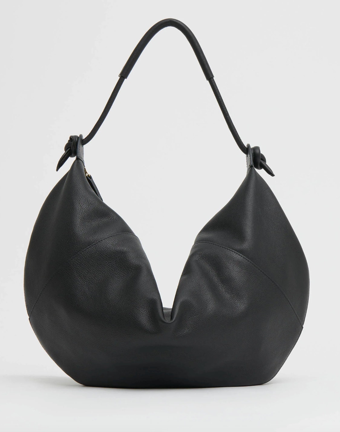 Nwt Mansur Gavriel Fortuna Shoulder Bag Black Soft Slouch Leather Large Italian